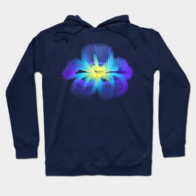 Brilliant Blue Hibiscus Abstract Flower Hoodie by donovanh